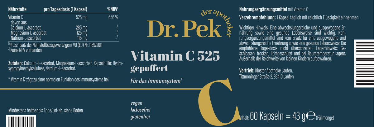VITAMIN C 525 GEPUFFERT