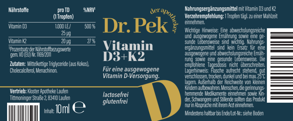 VITAMIN D3 + K2 Tropfen