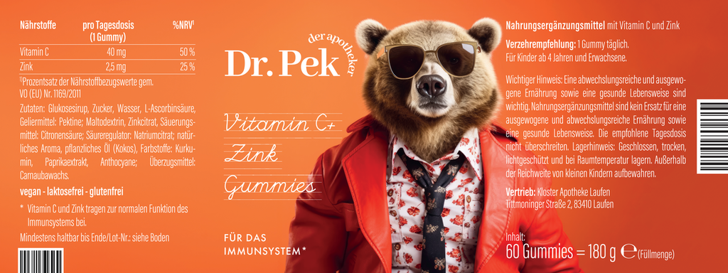 Vitamin C + Zink Meerestiere-Gummies Kinder